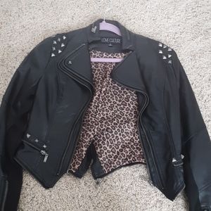 Black leather jacket